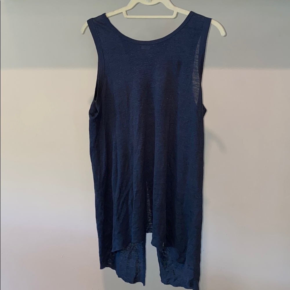 Split Back Linen Tank Top